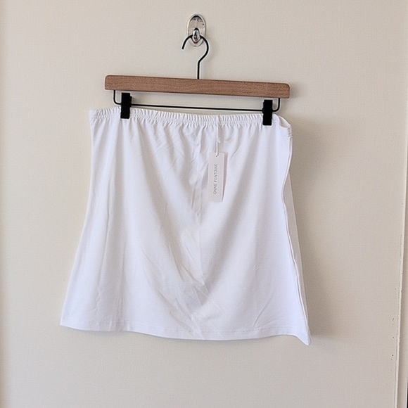 Anne Fontaine Dresses & Skirts - Anne Fontaine Womens 44 Pull On Slip Mini Skirt White Contemporary Casual Summer